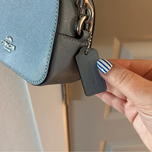 New Coach Mini Serena Crossbody Bag Silver Corn Flower Blue
